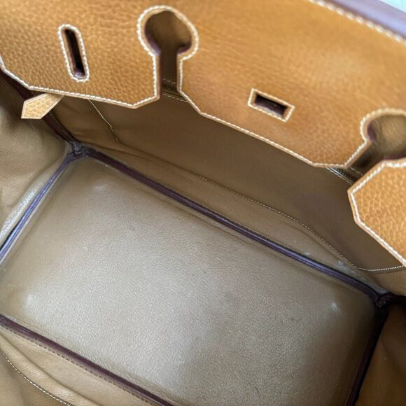 100% Authentic Vintage Birkin Natural Ardennes with GHW 35 Stamp Y - Picture 5 of 16